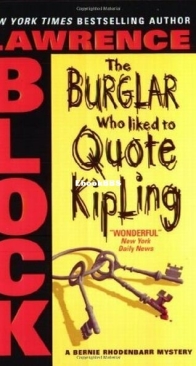 The Burglar Who Liked to Quote Kipling - Bernie Rhodenbarr 3 - Lawrence Block - English